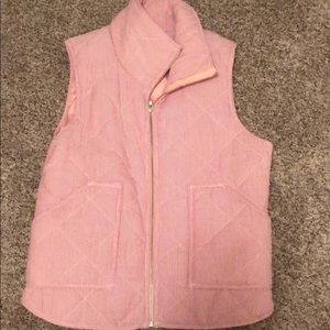 Red and white seersucker quilted vest